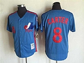 Montreal Expos #8 Gary Carter Blue Mitchell And Ness Throwback Stitched Jersey,baseball caps,new era cap wholesale,wholesale hats